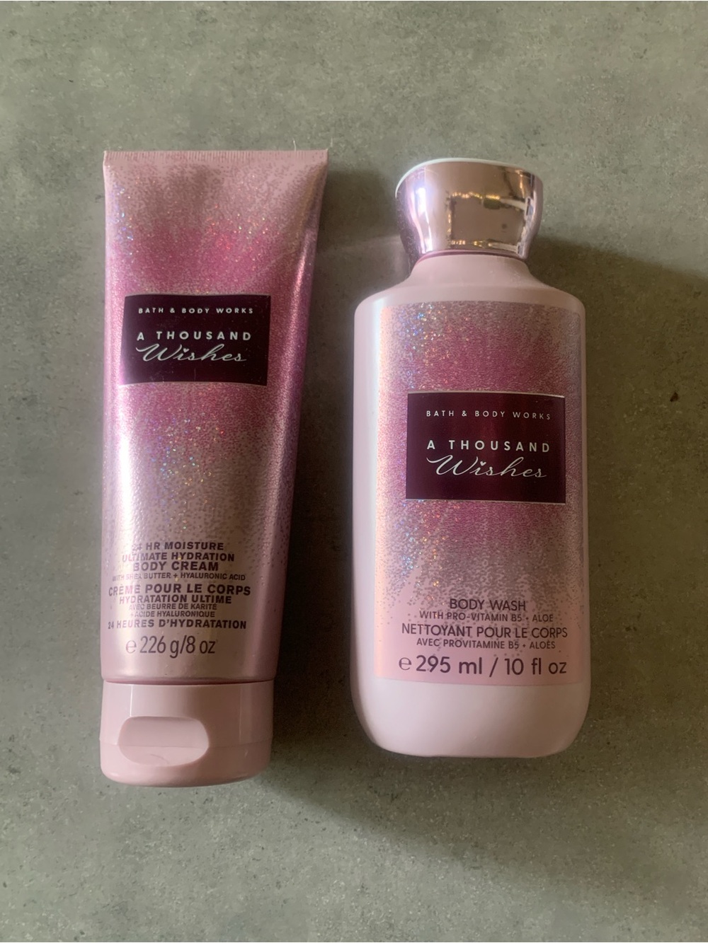 Bath & Body Works A Thousand Wishes Shimmery Pink Body Wash & Cream Set
